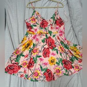 Flirty Floral Satin Express Mini Dress